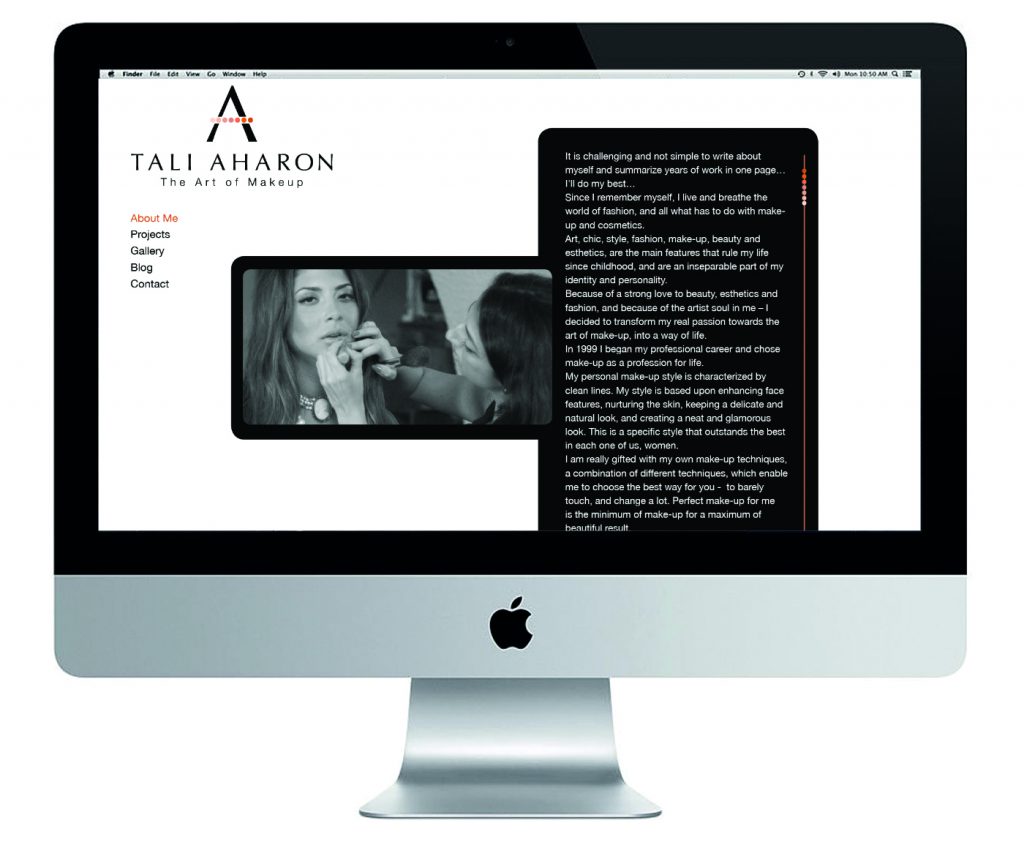 עיצוב אתר עבור המאפרת טלי אהרון